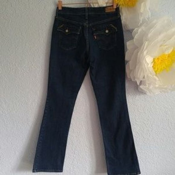 Levi's 515 Boot Cut Dark Denim Back Flap Pocket Jeans SZ 4M - Picture 6 of 9